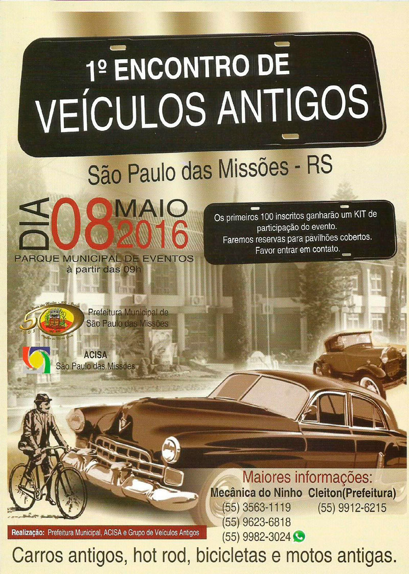 1º Encontro de Carros Antigos de São Paulo das Missões/RS
