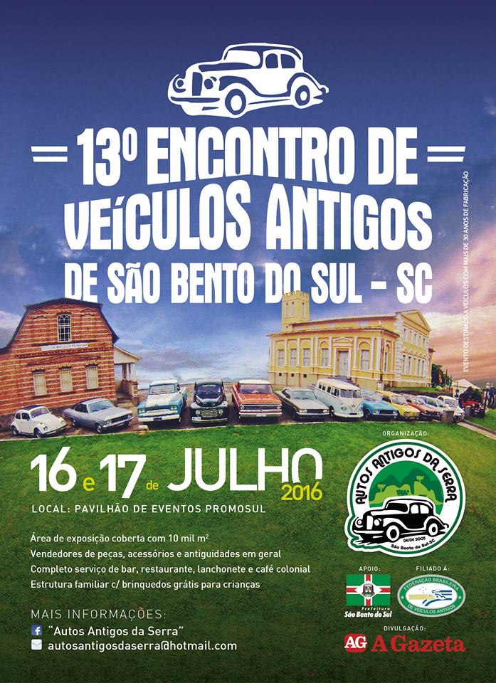 13º Encontro de Veículos Antigos de São Bento do Sul/SC