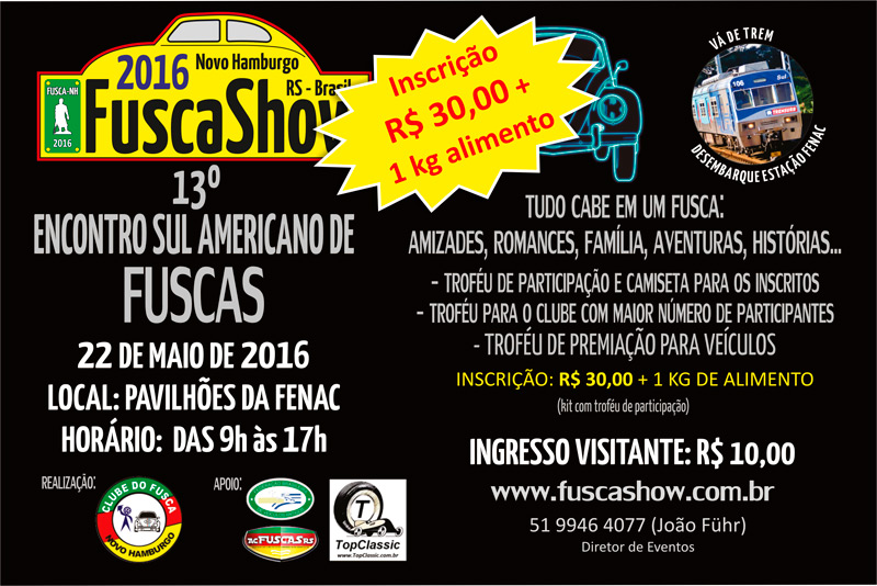 FuscaShow 2016 - 13º Encontro Sul-Americano de Fuscas de Novo Hamburgo/RS