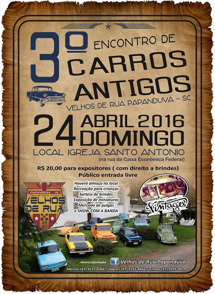 3º Encontro de Carros Antigos de Papanduva/SC