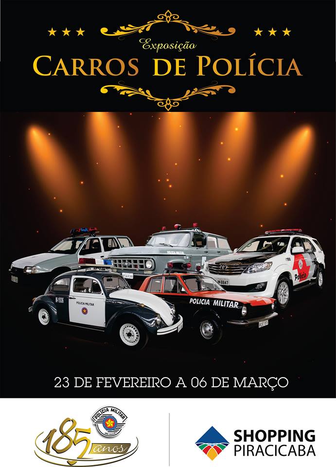 Exposição de Carros de Polícia em Piracicaba/SP