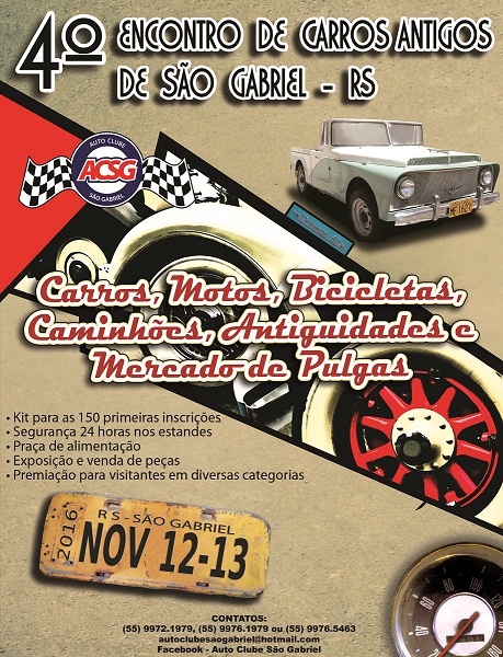 4º Encontro de Carros Antigos de São Gabriel/RS