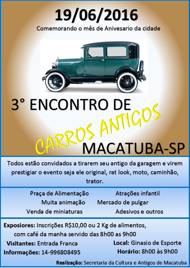 3º Encontro de Carros Antigos de Macatuba/SP