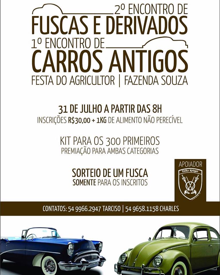 2° Encontro de Fuscas e Derivados e 1° Encontro de Carros Antigos de Fazenda Souza/RS