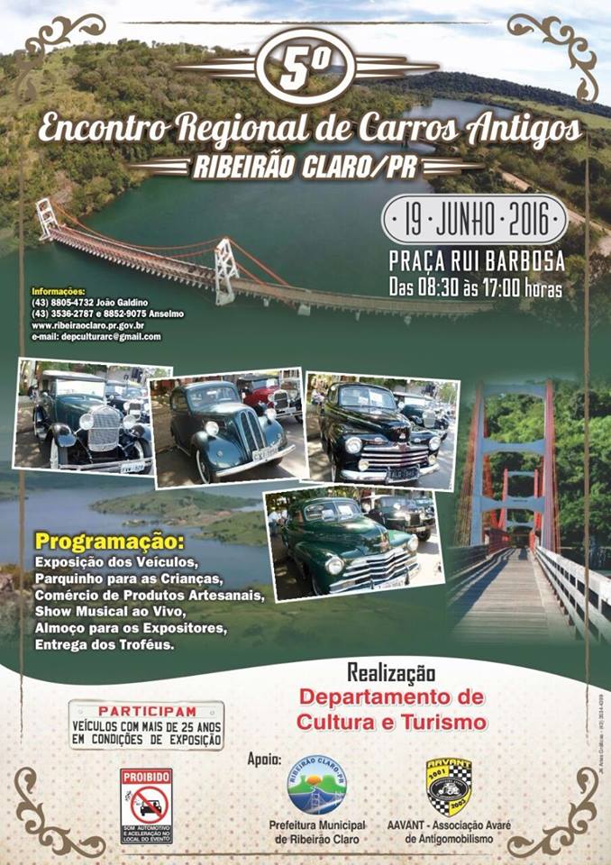 5º Encontro Regional de Carros Antigos em Ribeirão Claro/PR