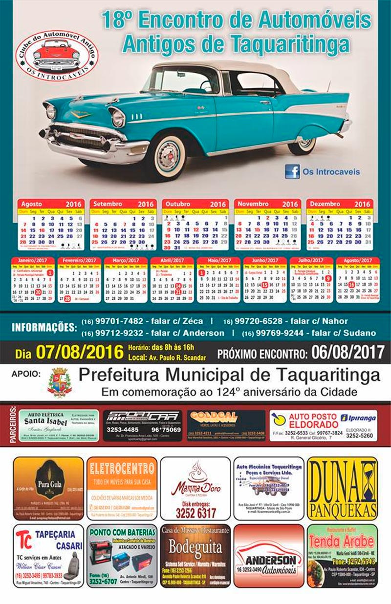 18º Encontro de Automóveis Antigos de Taquaritinga/SP