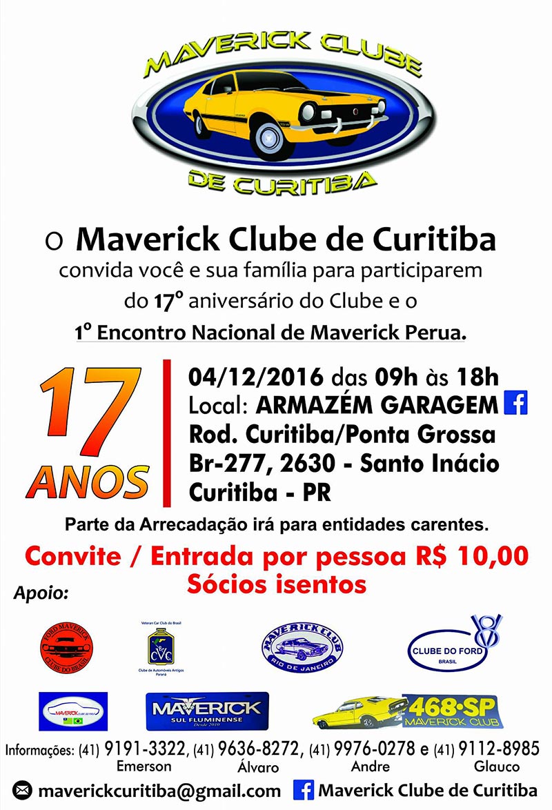 17º Aniversário do Clube do Maverick de Curitiba e 1º Enc. Nacional de Maverick Perua.