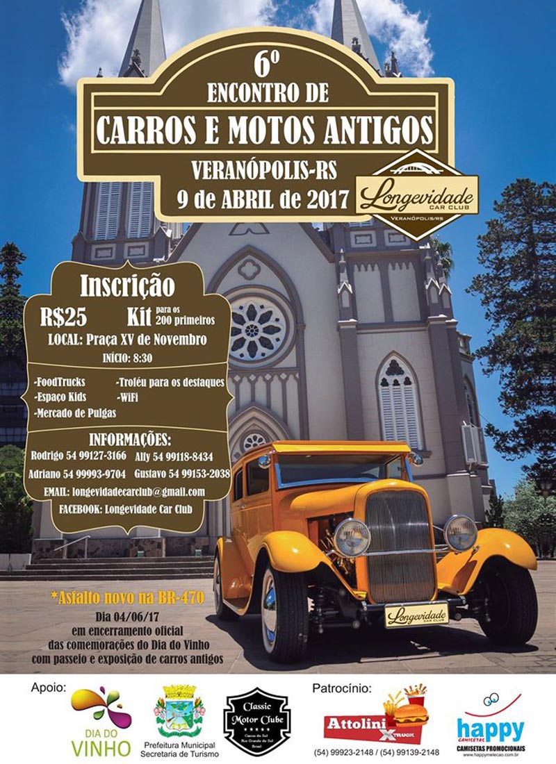 6º Encontro de Carros e Motos Antigos - Veranópolis/RS