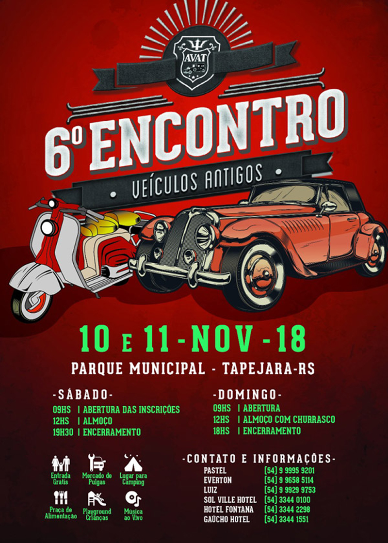 6º Encontro de Veículos Antigos - Tapejara/RS